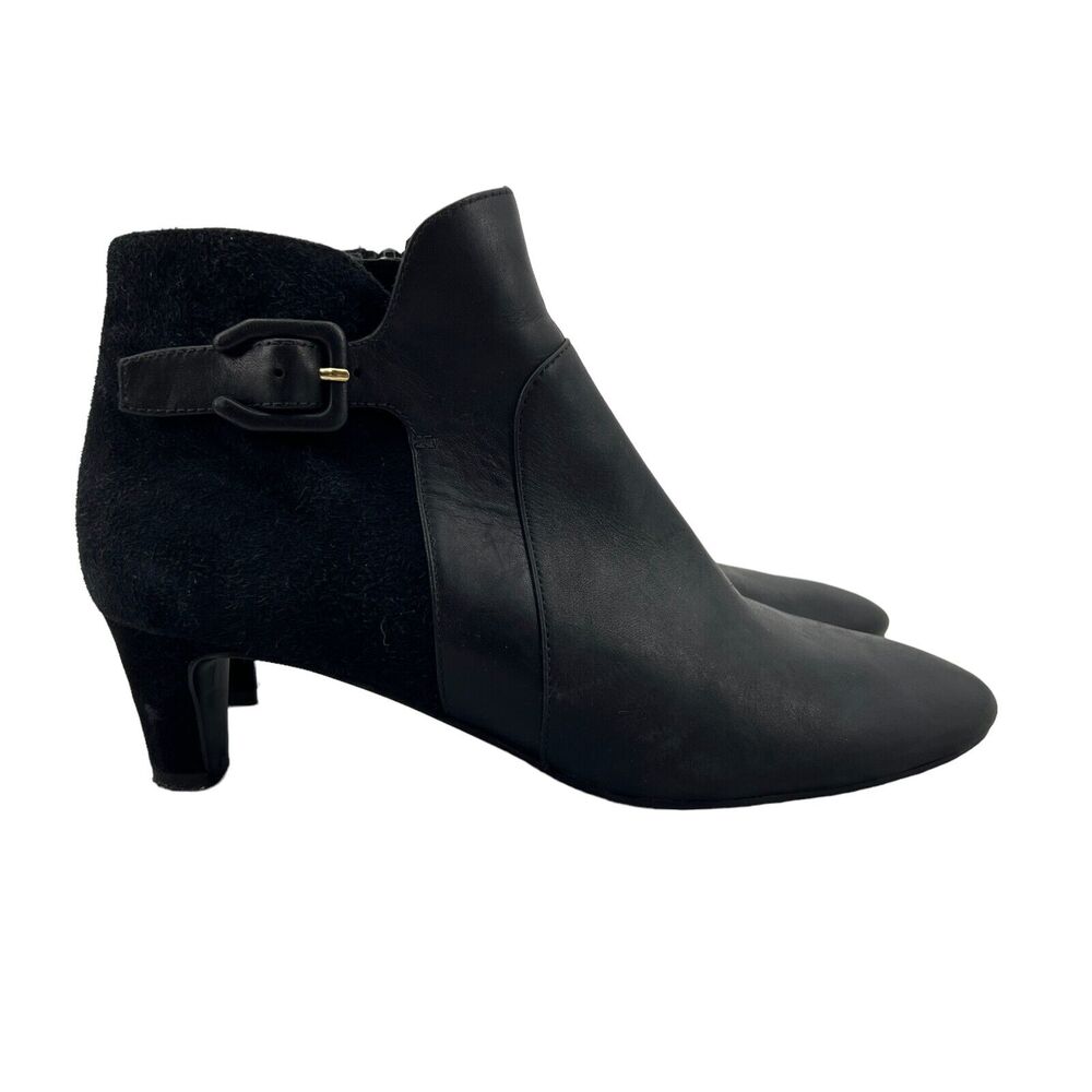 Cole Haan Womens 6.5 Black Sylvia Waterproof Suede Leather Ankle Boot W11976